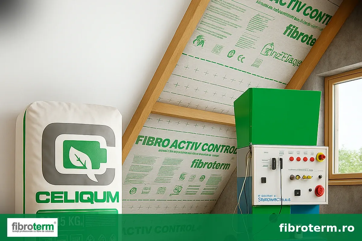 Aplicarea celulozei suflate cu utilaj profesional